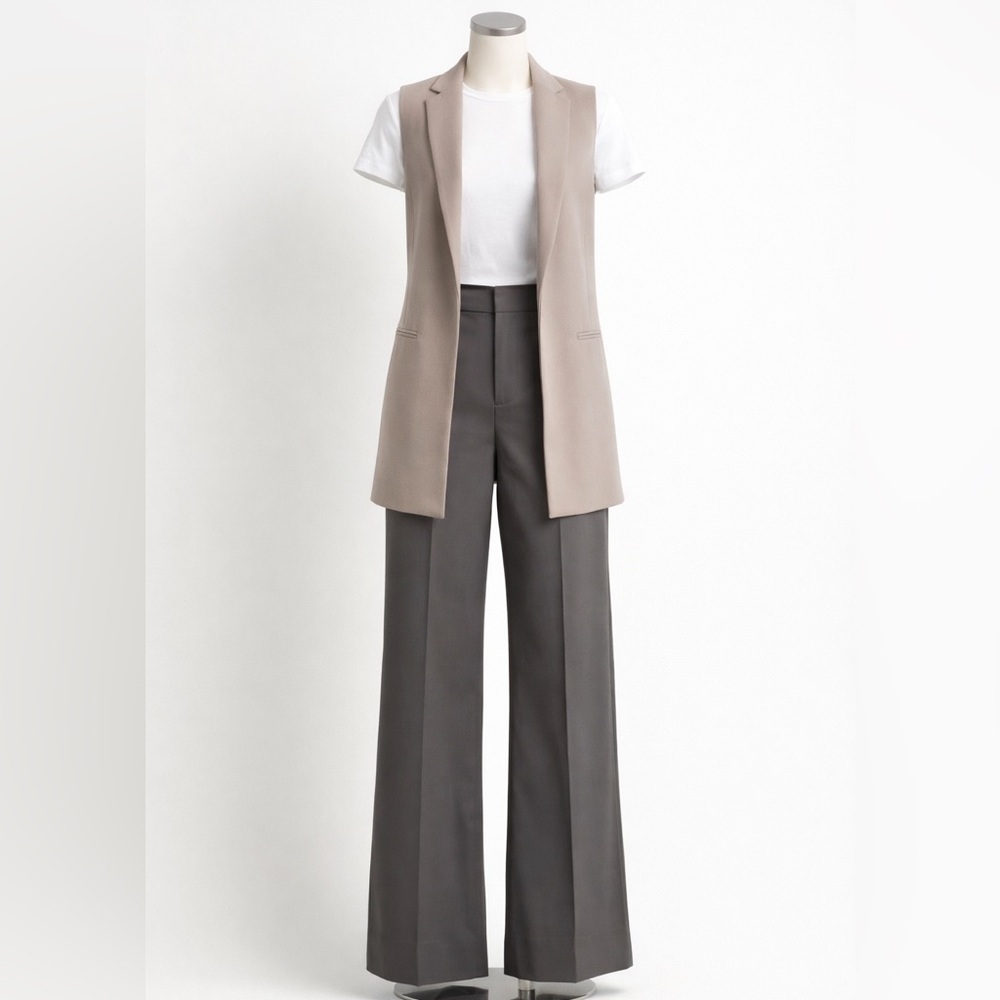 Banana Republic Wool Blend Wide Leg Trousers – Fully Lined – Gray –Size 6S